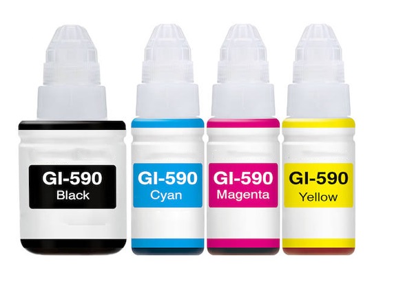 Canon Compatible GI-590 Full Set of Ink Bottles (Black/Cyan/Magenta/Yellow)